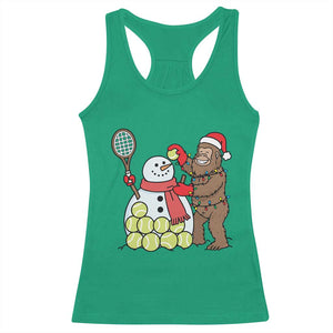 Funny Squatch Christmas Tennis Gift Racerback Tank Top Bigfoot Player Enthusiast TS12 Irish Green Print Your Wear