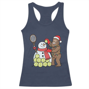 Funny Squatch Christmas Tennis Gift Racerback Tank Top Bigfoot Player Enthusiast TS12 Navy Print Your Wear