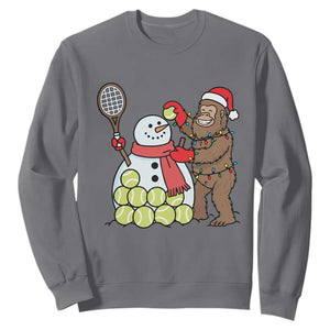 Funny Squatch Christmas Tennis Gift Sweatshirt Bigfoot Player Enthusiast TS12 Charcoal Print Your Wear