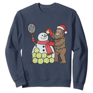 Funny Squatch Christmas Tennis Gift Sweatshirt Bigfoot Player Enthusiast TS12 Navy Print Your Wear