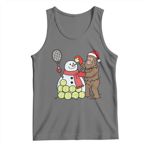 Funny Squatch Christmas Tennis Gift Tank Top Bigfoot Player Enthusiast TS12 Black Heather Print Your Wear