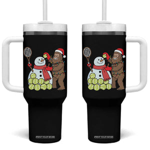 Funny Squatch Christmas Tennis Gift Tumbler With Handle Bigfoot Player Enthusiast TS12 One Size: 40 oz Black Print Your Wear