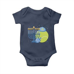 Jewish Tennis Player Hanukkah Baby Onesie Funny Racquet Lover Gift TS12 Navy Print Your Wear