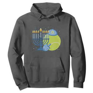 Jewish Tennis Player Hanukkah Hoodie Funny Racquet Lover Gift TS12 Dark Heather Print Your Wear
