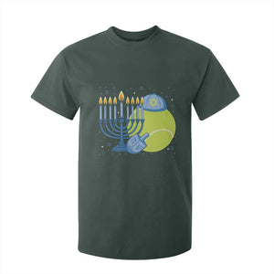 Jewish Tennis Player Hanukkah T Shirt For Kid Funny Racquet Lover Gift TS12 Dark Forest Green Print Your Wear