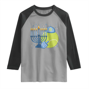 Jewish Tennis Player Hanukkah Raglan Shirt Funny Racquet Lover Gift TS12 Sport Gray Black Print Your Wear