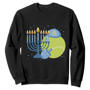 Jewish Tennis Player Hanukkah Sweatshirt Funny Racquet Lover Gift TS12 Black Print Your Wear