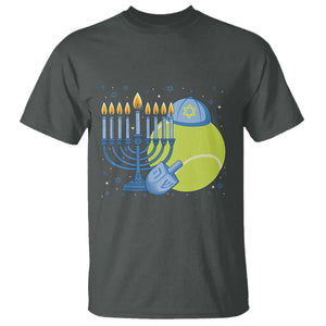 Jewish Tennis Player Hanukkah T Shirt Funny Racquet Lover Gift TS12 Dark Heather Print Your Wear