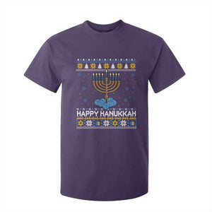 Funny Happy Hanukkah Ugly Sweater Tennis Lover Gift T Shirt For Kid TS12 Purple Print Your Wear