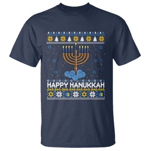 Funny Happy Hanukkah Ugly Sweater Tennis Lover Gift T Shirt TS12 Navy Print Your Wear