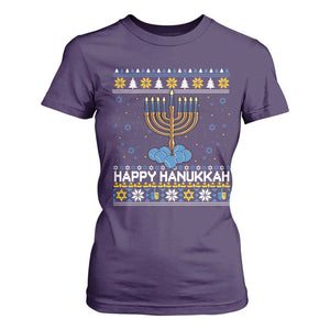 Funny Happy Hanukkah Ugly Sweater Tennis Lover Gift T Shirt For Women TS12 Purple Print Your Wear