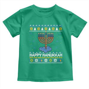 Funny Happy Hanukkah Ugly Sweater Tennis Lover Gift Toddler T Shirt TS12 Irish Green Print Your Wear
