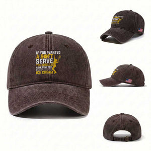 If You Wanted Soft Serve Gone For Ice Cream Washed Cotton Baseball Cap Tennis Lover Gift TS12 Washed Cap Universal Fit Dark Brown Print Your Wear