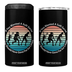 Sarcastic Tennis Girl Gift 4 in 1 Can Cooler Tumbler If You Wanted Soft Serve Gone For Ice Cream TS12 One Size: 16 oz Black Print Your Wear