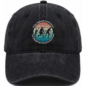 Sarcastic Tennis Girl Gift Washed Cotton Baseball Cap If You Wanted Soft Serve Gone For Ice Cream TS12 Print Your Wear