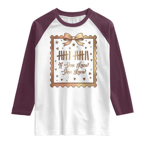 If You Know You Know Six Seven Meme Raglan Shirt African American Gift TS12 White Maroon Print Your Wear