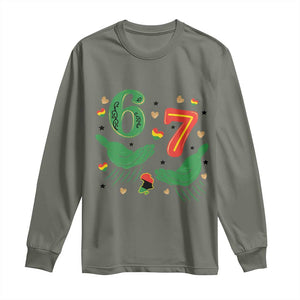 67 Meme Black History Month Long Sleeve Shirt African American Gift TS12 Military Green Print Your Wear