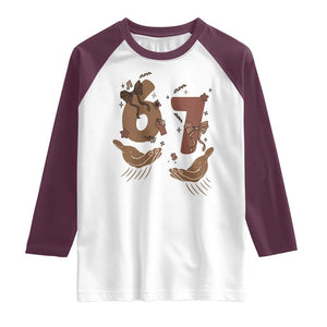 Funny Six Seven Meme Raglan Shirt Black History Women Gift TS12 White Maroon Print Your Wear