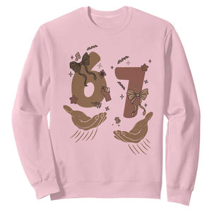 Funny Six Seven Meme Sweatshirt Black History Women Gift TS12 Light Pink Print Your Wear