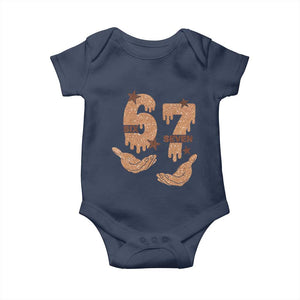 Funny Six Seven Meme Baby Onesie Melanin Black History Month Gift TS12 Navy Print Your Wear