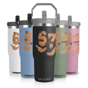 Funny Six Seven Meme Flip Straw Tumbler Melanin Black History Month Gift TS12 Print Your Wear