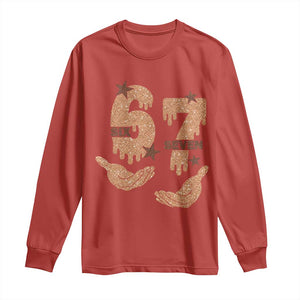 Funny Six Seven Meme Long Sleeve Shirt Melanin Black History Month Gift TS12 Red Print Your Wear
