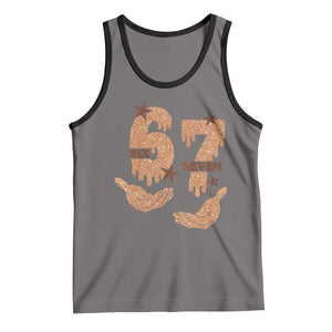 Funny Six Seven Meme Tank Top Melanin Black History Month Gift TS12 Deep Heather Black Print Your Wear