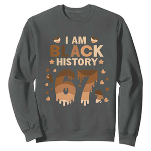 Funny Melanin Six Seven Meme Sweatshirt African American Gift TS12 Dark Heather Print Your Wear