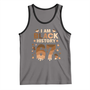 Funny Melanin Six Seven Meme Tank Top African American Gift TS12 Deep Heather Black Print Your Wear