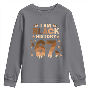Funny Melanin Six Seven Meme Youth Sweatshirt African American Gift TS12 Charcoal Print Your Wear