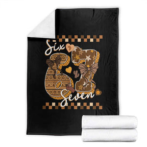 Funny African American Melanin Gift Throw Blanket Six Seven Meme TS12 Black Print Your Wear