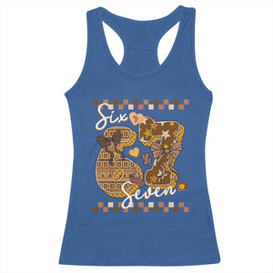 Funny African American Melanin Gift Racerback Tank Top Six Seven Meme TS12 Royal Blue Print Your Wear