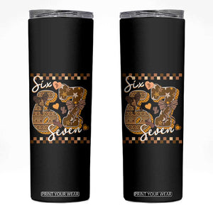Funny African American Melanin Gift Skinny Tumbler Six Seven Meme TS12 Black Print Your Wear