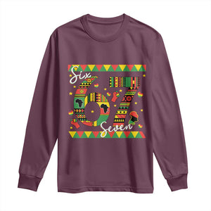 Funny Six Seven Meme Long Sleeve Shirt Pan African Culture Gift TS12 Maroon Print Your Wear