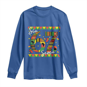 Funny Six Seven Meme Long Sleeve Shirt Pan African Culture Gift TS12 Royal Blue Print Your Wear