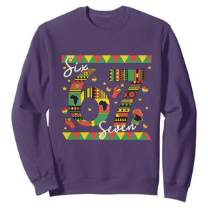Funny Six Seven Meme Sweatshirt Pan African Culture Gift TS12 Purple Print Your Wear