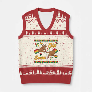 Funny 67 Meme Black History Month V-Neck Knit Sweater Vest Gen Z Alpha Gift TS12 Beige Red Print Your Wear