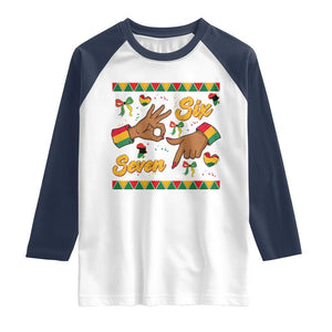 Funny 67 Meme Black History Month Raglan Shirt Gen Z Alpha Gift TS12 White Navy Print Your Wear