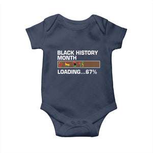 Funny Black History Month Loading Baby Onesie Six Seven Meme TS12 Navy Print Your Wear