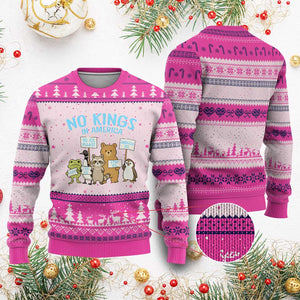 Funny Protest Animals Abolish Ice Ugly Christmas Sweater Minneapolis USA Support Gift TS12 Hot Pink Print Your Wear
