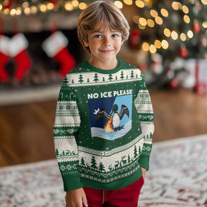 Funny Fire Breathing Loon Ugly Christmas Sweater No Ice Please TS12 Forest Green Beige Print Your Wear