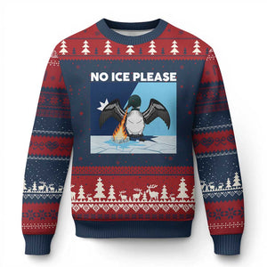 Funny Fire Breathing Loon Ugly Christmas Sweater No Ice Please TS12 Navy Red Print Your Wear
