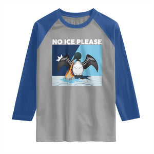 Funny Fire Breathing Loon Raglan Shirt No Ice Please TS12 Sport Gray Royal Print Your Wear