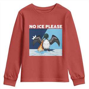 Funny Fire Breathing Loon Youth Sweatshirt No Ice Please TS12 Red Print Your Wear