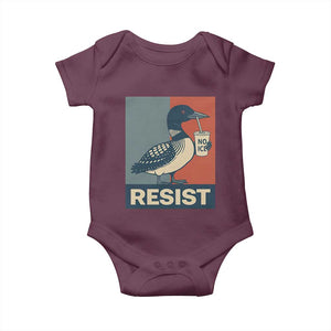 Funny Minnesota Common Loon Baby Onesie No Ice Please TS12 Maroon Print Your Wear
