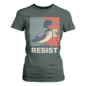 Funny Minnesota Common Loon T Shirt For Women No Ice Please TS12 Dark Forest Green Print Your Wear