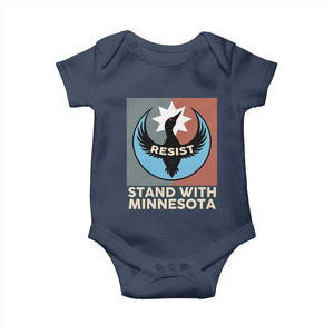 Stand With Minnesota Baby Onesie Common Loon Pride Support TS12 Navy Print Your Wear