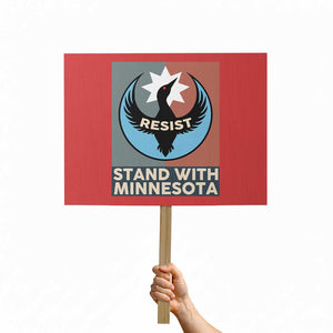 Stand With Minnesota Protest Sign Common Loon Pride Support TS12 Horizontal 18" × 24" Red Print Your Wear