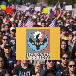 Stand With Minnesota Protest Sign Common Loon Pride Support TS12 Horizontal 18" × 24" Yellow Print Your Wear