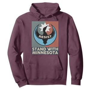 Stand With Minnesota Hoodie Common Loon Pride Support TS12 Maroon Print Your Wear